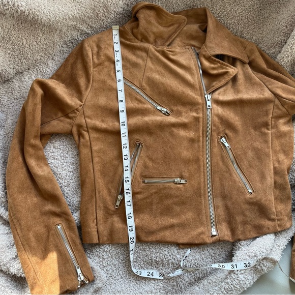 Lulu's Camel Faux Suede 'Suede With Love' Moto Jacket size XL - Picture 12 of 16